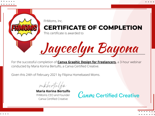 Jayceelyn Bayona Canva Certificate